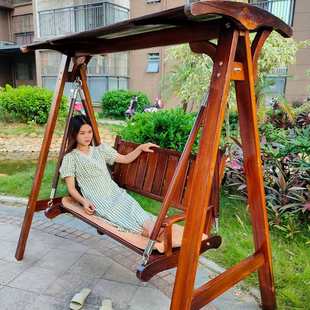￥% 戶外實木秋千吊椅室內(nèi)成人兒童雙人吊床室外防腐庭院花園吊