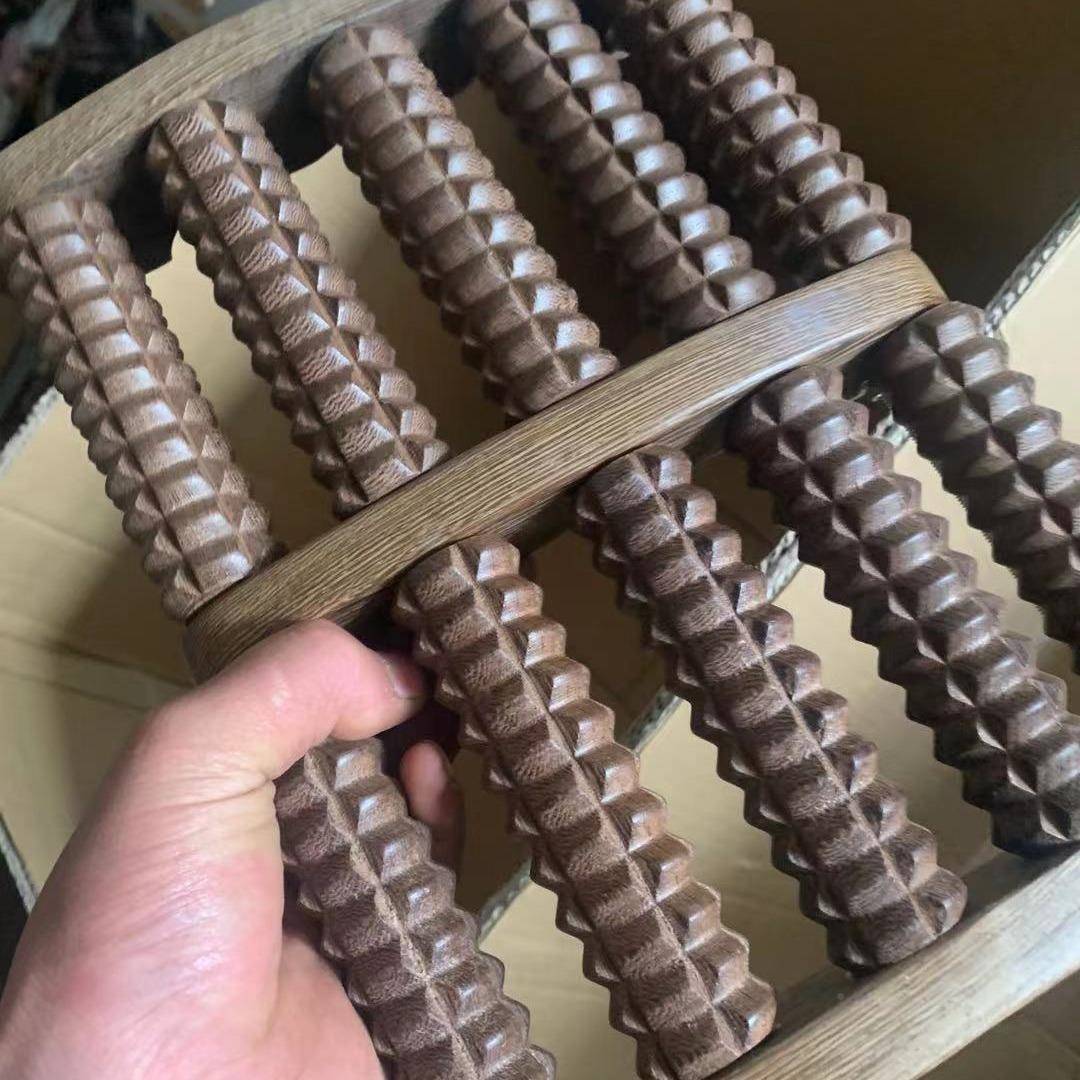 厂家木脚底脚排木老人足部滚鸡轮式制翅脚UDU排五排脚排