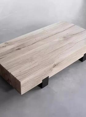 电美式实木古茶几创客意设计师茶桌茶GIT台家用厅原木泡茶桌复视