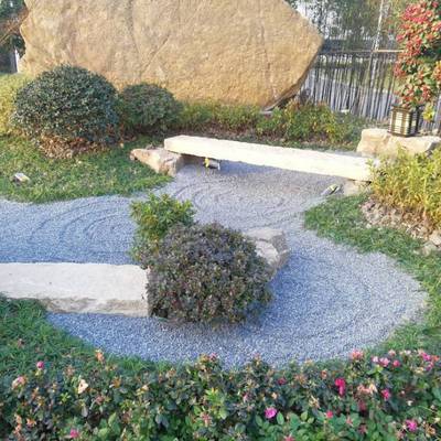 50斤深灰色黑色砾石水洗石枯山水庭院花园造景青石碎石子铺地米石