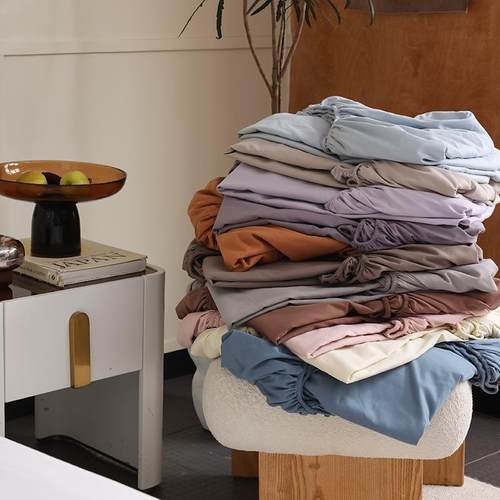 秋简约纯1色00S全棉磨毛单件床单.5m1.8m防rz滑床笠1柔软加厚冬款