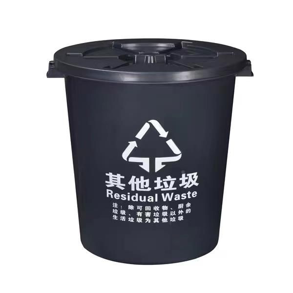 源头厂家垃圾二分桶类盖大圆桶KQA工业商用塑料垃圾带桶可定制