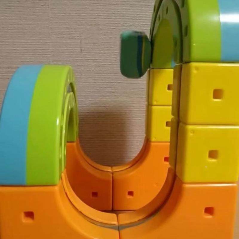 儿磁性轨道童车磁性单轨豪华套组儿童玩建筑装具百变90369磁力拼