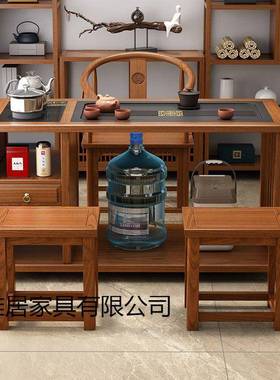 轮2025年款可新动阳台茶桌45422椅组合带万移向全实木茶桌小户型