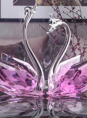 ZV7水天鹅客饰厅玄关轻5奢玻晶璃摆件68090电视柜酒柜柜台装品家居