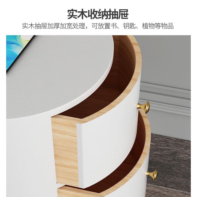 卧QNW室落地灯客厅沙发几奶油风氛围感台复古置边物架床头柜光一