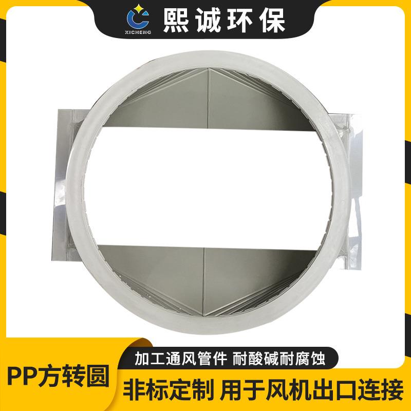 pp阻燃风机变风管方圆接口管道天LUD圆地方软接pp方转连圆