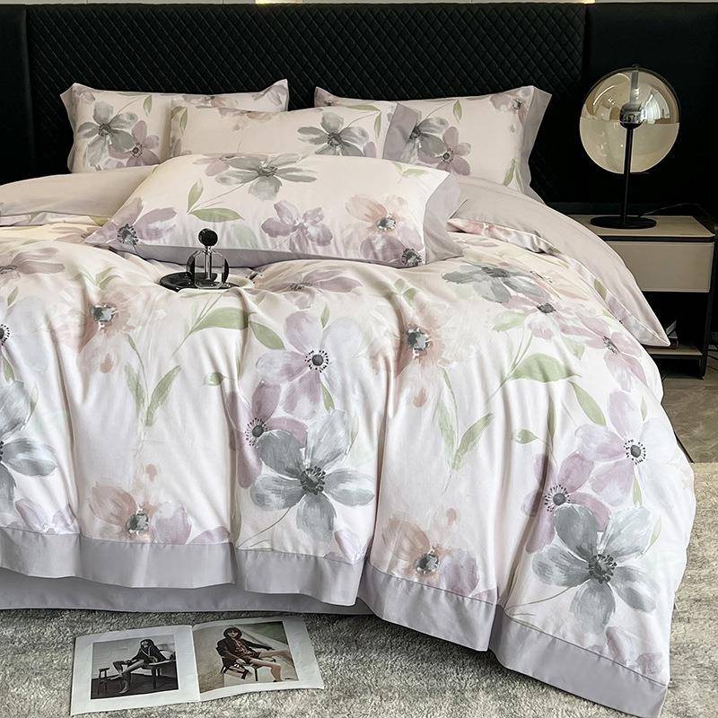 磨毛纯棉四件套加厚100全棉纺上BVN床单套家床品床被长绒棉四件套