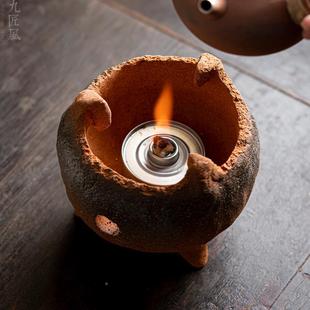 围炉煮茶陶炭炉纯手工粗三足煮茶器耐高温lynsztl烧陶瓷明火茶炉