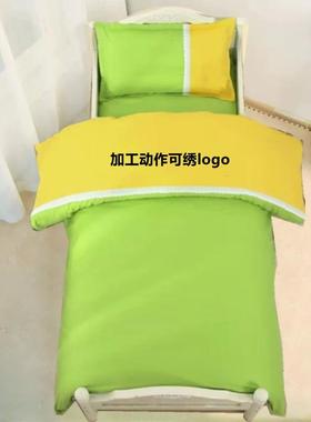 儿园被褥三件全棉纯色拼42736接儿童午被褥四件幼套六件套春秋套