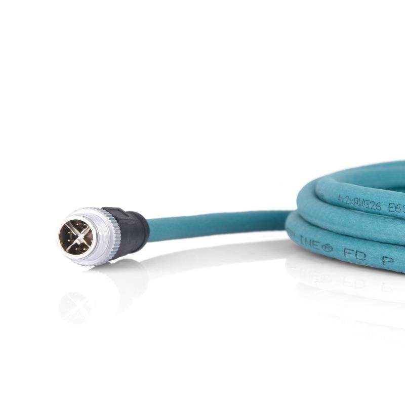 M12连接器型8芯插航空X插头弯COT头对直头公母对接防头m12水电源