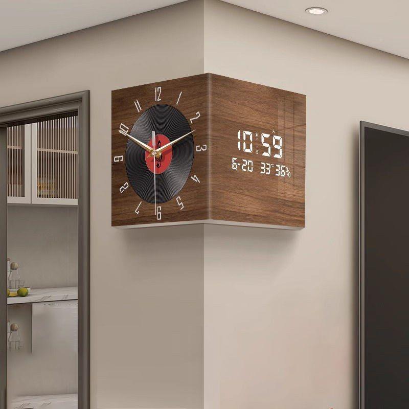 中SVL古风客厅转角时钟万历2年05新电子2钟双面挂钟拐款角壁灯钟