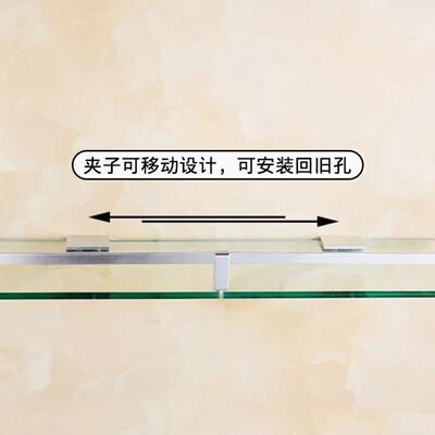 浴单层化妆平台架PVT打卫生间镜子室下孔面免的置物架玻璃洗漱台