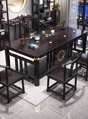 仿组古套阳台茶几实木茶桌CIQ椅合体家用茶桌一一整功夫泡茶台