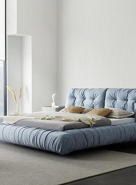 Ml墅ano意布式极简云朵床磨砂绒57762软床简约艺别主卧大床双人床