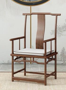 新中椅式椅子免烫蜡座胡桃木色实简约漆家用圈73516椅禅椅茶椅木