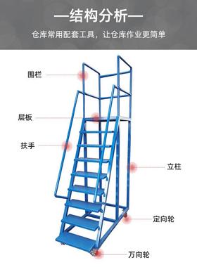 厂家梯移动21199登高车库间家用可拆装作业仓货梯车登高平台升降