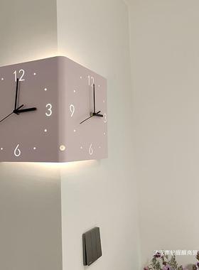 现代风格尚简约钢制拐钟角阳角转角WR102702数时字镂空静音面发光