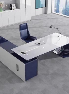 漆办公桌尚总裁烤时子37348个性简约现代大气大班台办公室轻桌奢