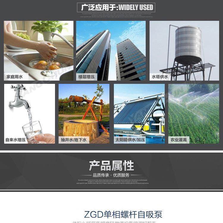 家220V高压5003吸程自-吸水泵/ZGD1.单项电动螺杆用自吸泵高扬程