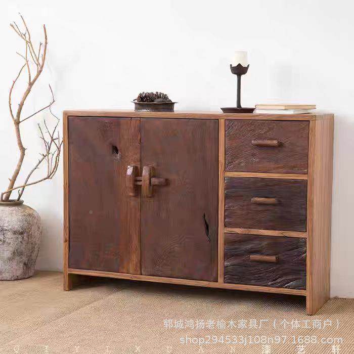 中式老榆木餐边柜客厅靠纳墙收储柜玄--关物摆件柜型小斗柜实木柜,住宅家具,餐边柜,淘宝优惠券,粉丝福利购,淘宝优惠卷