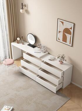 台卧室一体桌伸缩全实35544木书梳妆极简斗柜收电纳柜视柜床尾整