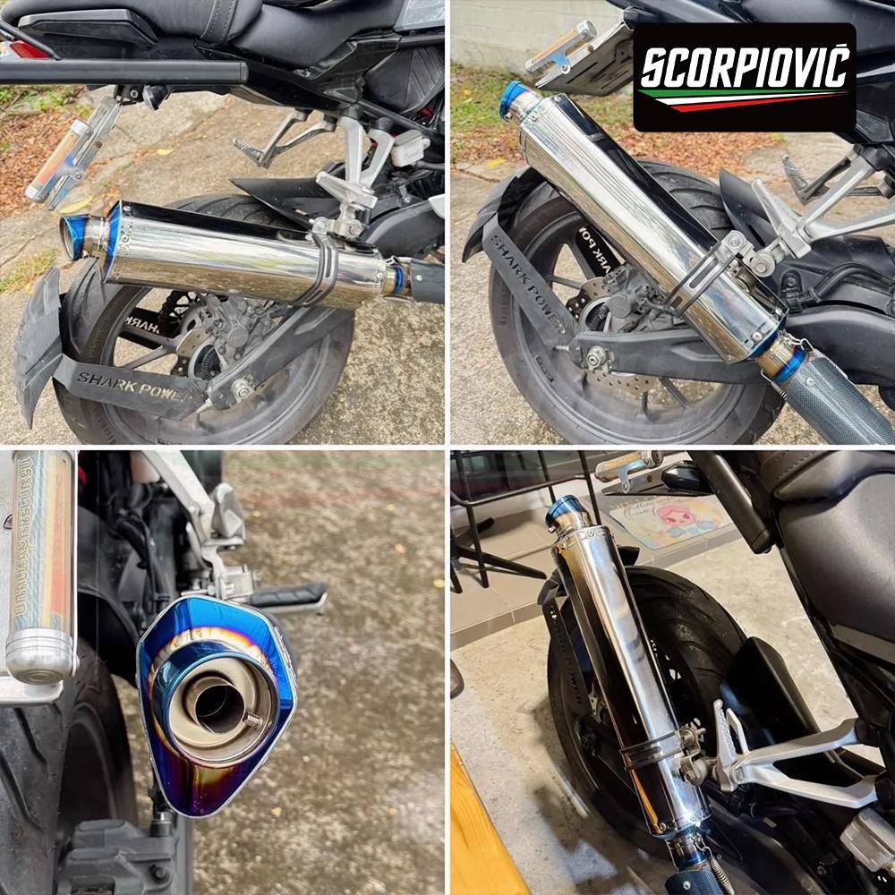 T58over尾段排气管不锈钢耐高温51MM通用450SR赛600NINJA400