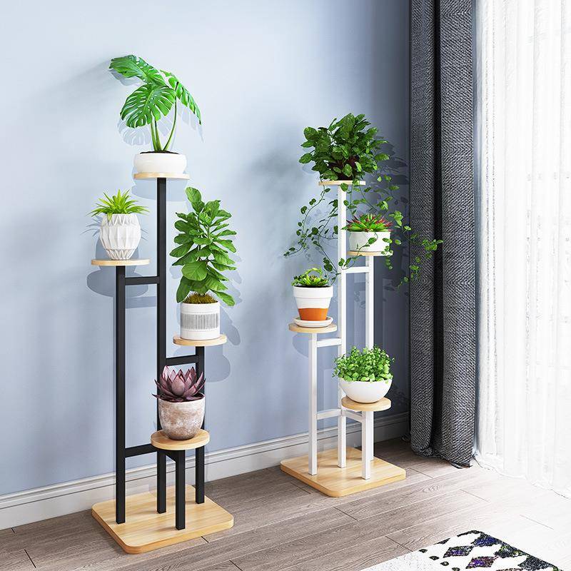 简现代室内花架客约WMV家用厅落地花盆架金色萝吊兰置物绿装饰花