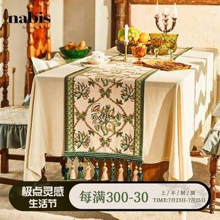 7K1莫视莉桌旗 餐F768TH76桌布奢茶旗电柜长条轻盖美布 式 复古