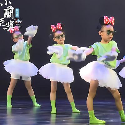 幼儿园请你帮帮忙舞蹈演出表演服装孩子的天空彩色糖果色Tt恤短袖