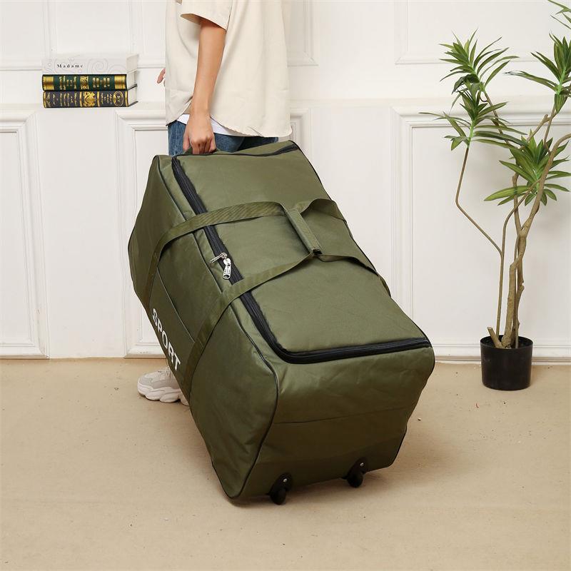 158航空轻便大容量男女手提学生住宿打工旅行包带轮子超大行李袋