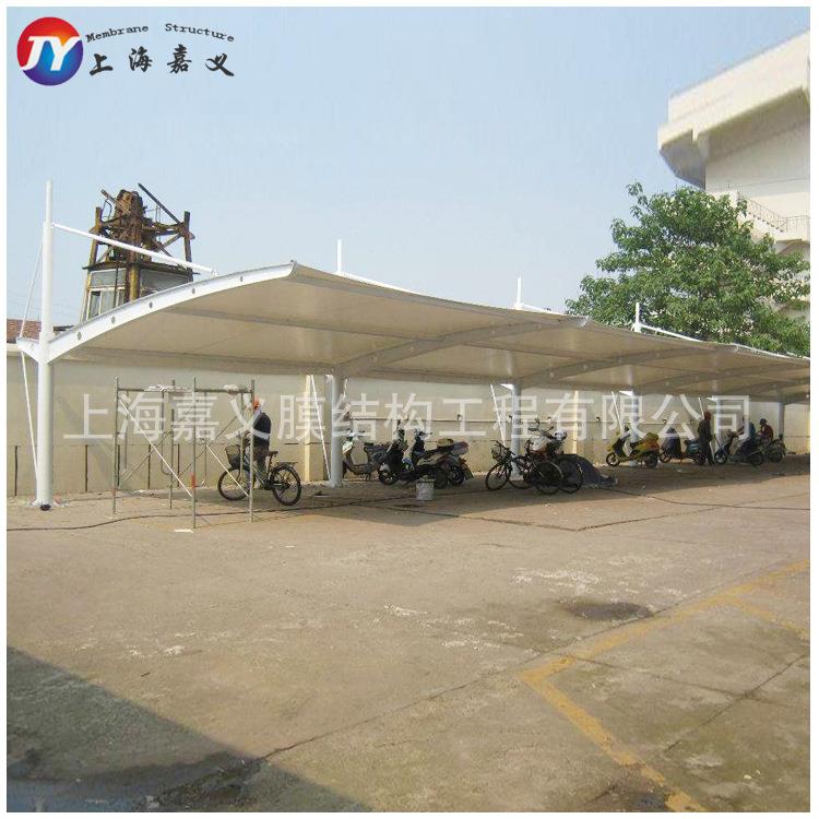 供应钢材膜结构停车棚户外电动车充电桩雨棚室外遮阳棚非机动车雨
