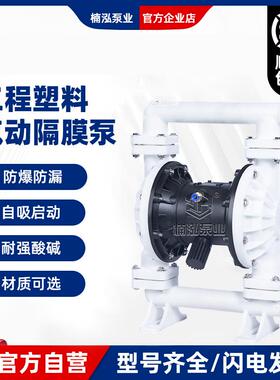 QBY3/QBK气动隔膜泵PP工程塑料F46膜片球座可无液空运行压滤机泵