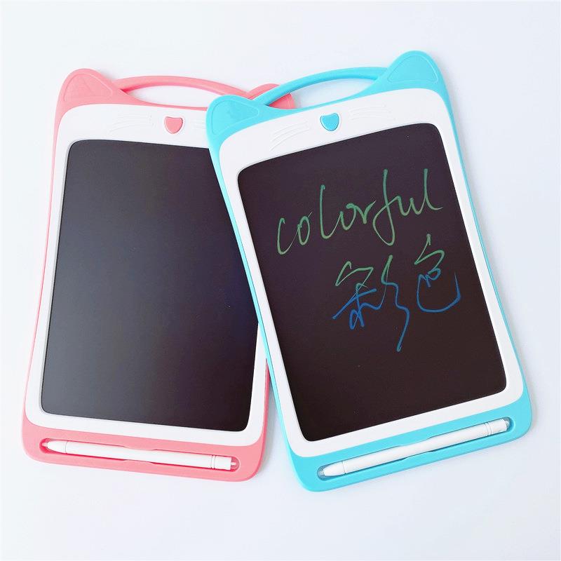 9寸液晶手写板 lcd光能电子黑板 大脸猫耳朵粗笔迹儿童卡通手绘板