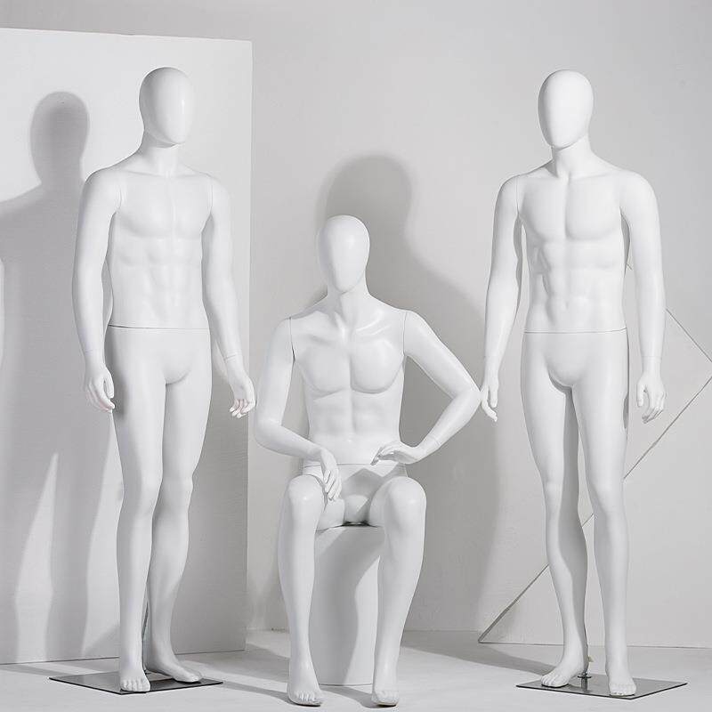 高档哑白男模特道具全身展示架男装服装店橱窗假人仿真摄影模特架