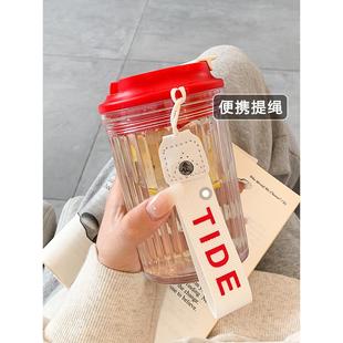 BC10简约咖啡杯随行杯高颜值水杯夏季女塑料男便携式情侣学生直饮