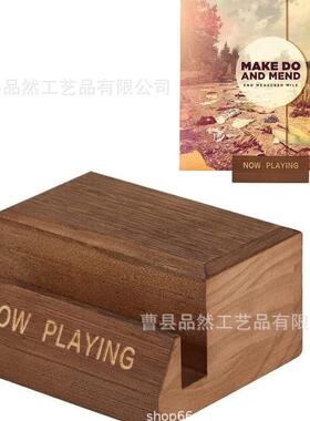 架子木质黑胶唱片架简约杂志支架唱片CD架底座黑胶木底座