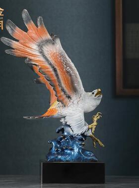 铜金岁月大展宏图老鹰铜器摆件办公室雄鹰展翅铜摆件开业赠送礼品