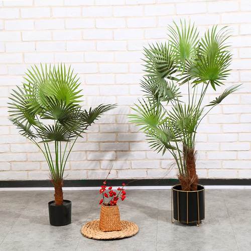 现货仿真植物棕扇葵小扇葵散尾葵盆栽大型绿植树室内装饰造景摆件