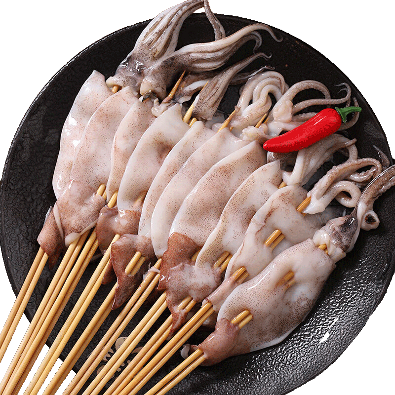 大鱿鱼串！新鲜食材！高回购商用
