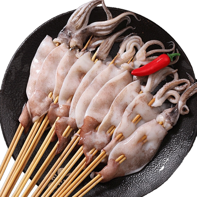 大鱿鱼串！新鲜食材！高回购商用