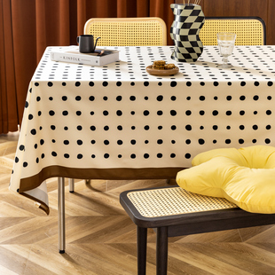 精品桌布简约轻奢高级感茶几布超柔绒面餐布圆桌餐桌台布防水防油