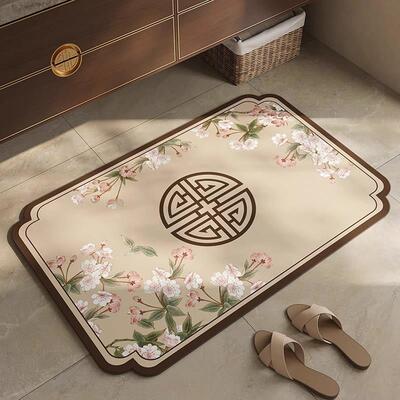 Gravity新中式卫生间地垫浴室吸水耐脏脚垫洗漱台硅藻泥防滑地毯