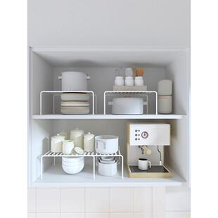 储物柜子收纳分层架加宽厨房橱柜内碗碟架桌面水槽下置物架放锅架