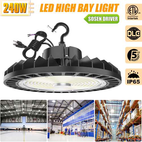 LED工矿灯UL认证200W高流明HighBay商业照明UFO厂房天棚高棚灯具