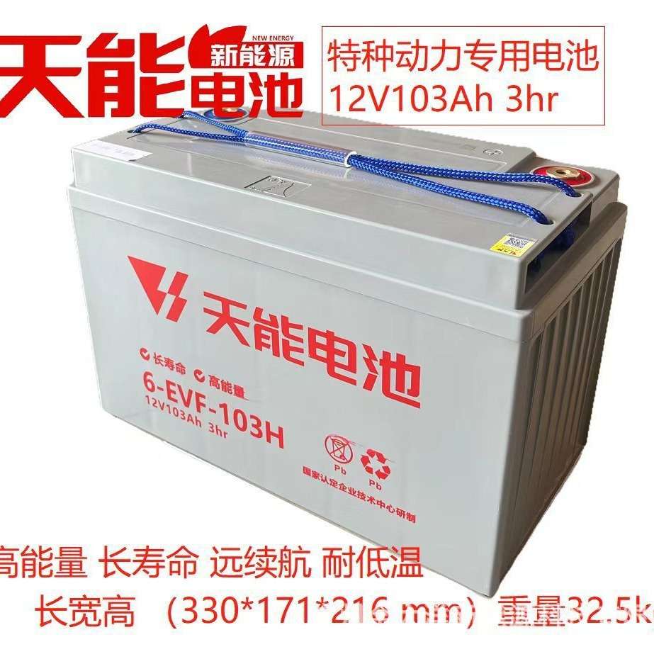 洗扫地机蓄电池天能6EVF100A-12V观光巡逻电动轿车环卫车103H电瓶