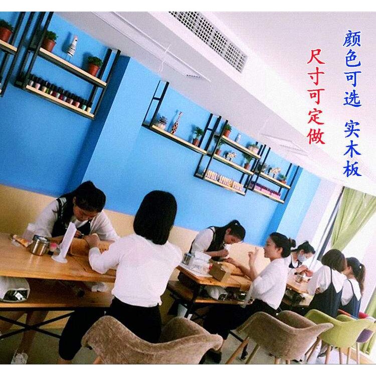 新款铁艺美甲桌子单人双人桌椅套装复古指甲桌工作台餐桌餐椅包邮