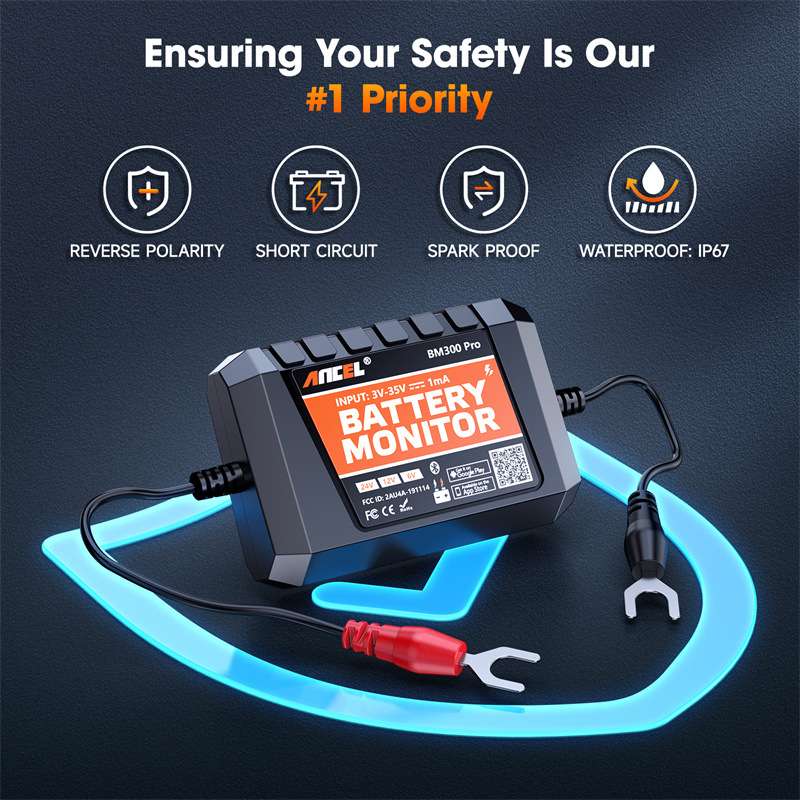 ANCEL BM300PRO 6V 12V 24V汽车电池分析仪 充电启动系统测试工具