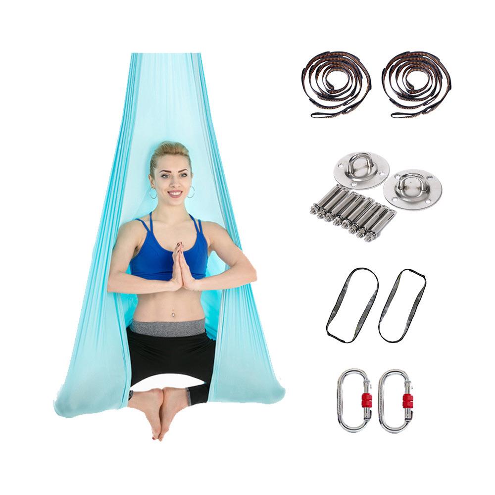 弹力空中瑜伽吊床套装瑜珈绳吊床布吊绳打好结4米全套含绳固定盘