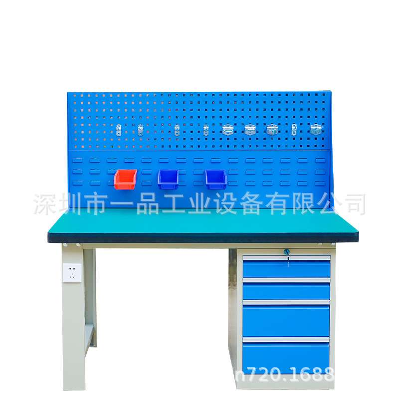 重型虎钳工操作台 一品维修工作桌带四抽屉工具柜 防静电工作台